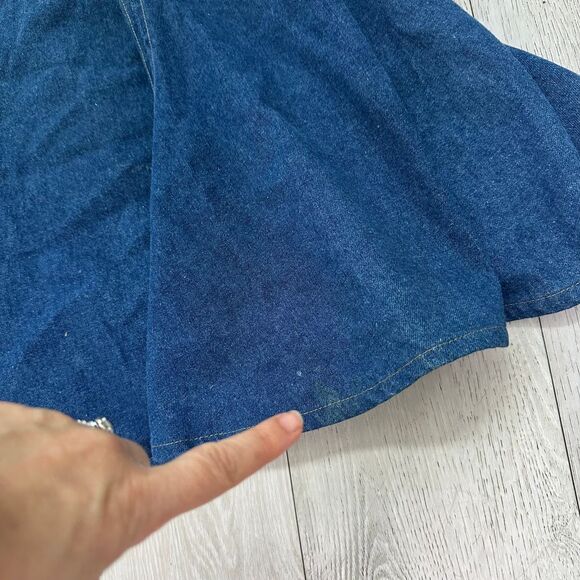 Vintage 90s Liz wear Liz Claiborne denim jean western midi long skirt size 8 - Picture 5 of 6
